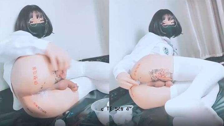 伪女儿白丝产卵子硅胶灯泡菊花流出浓稠精液